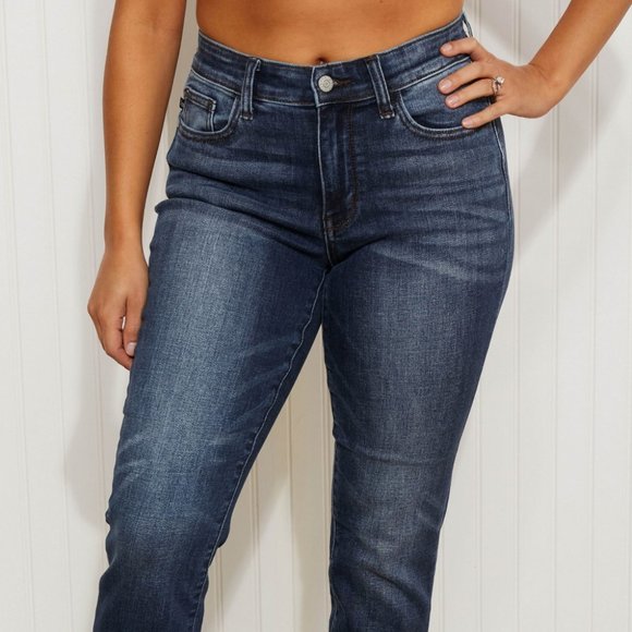 Judy Blue Full Size Cuffed Hem Skinny Jeans